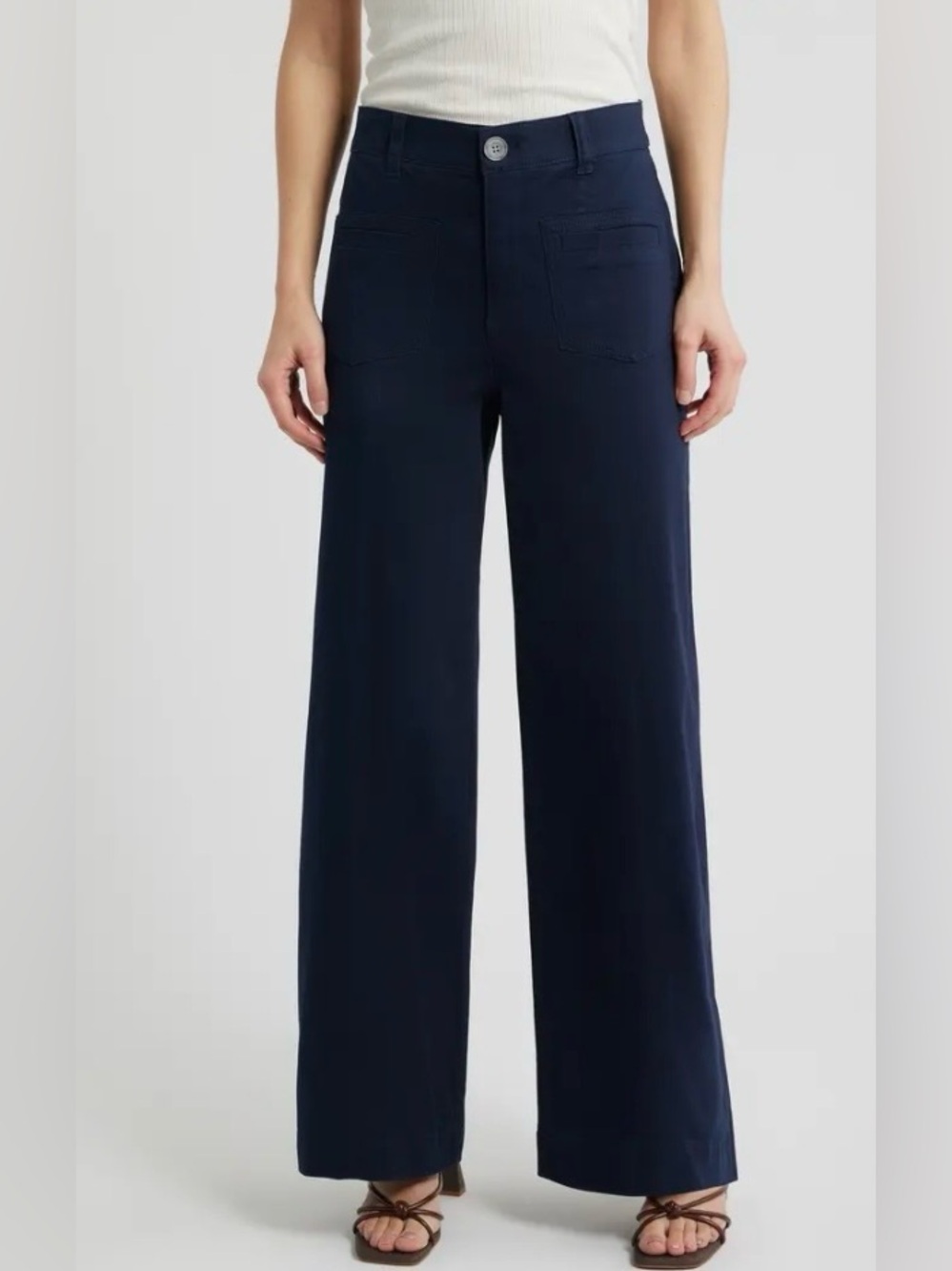 NWOT - Wit & Wisdom - Skyrise Patch Pocket Wide Leg Pants - Navy Blue